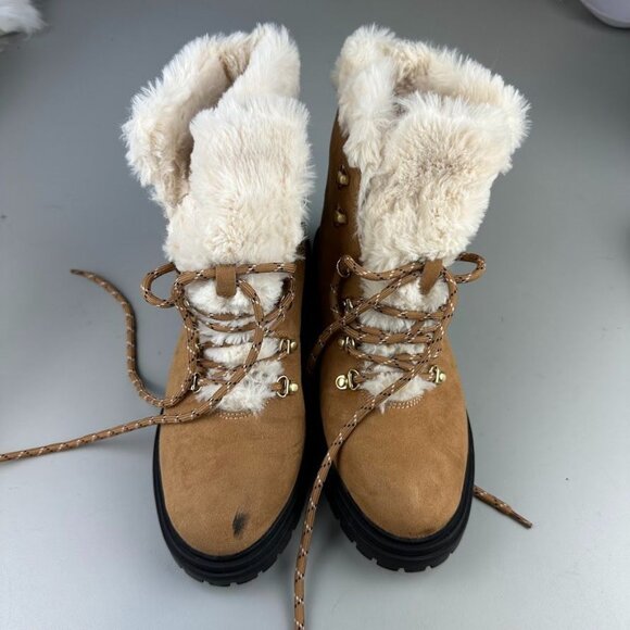 J. Crew Factory Faux-Fur Winter Hiking Boots - Picture 2 of 9